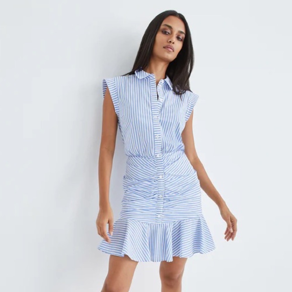 Veronica Beard Blue and White Striped Mini Dress